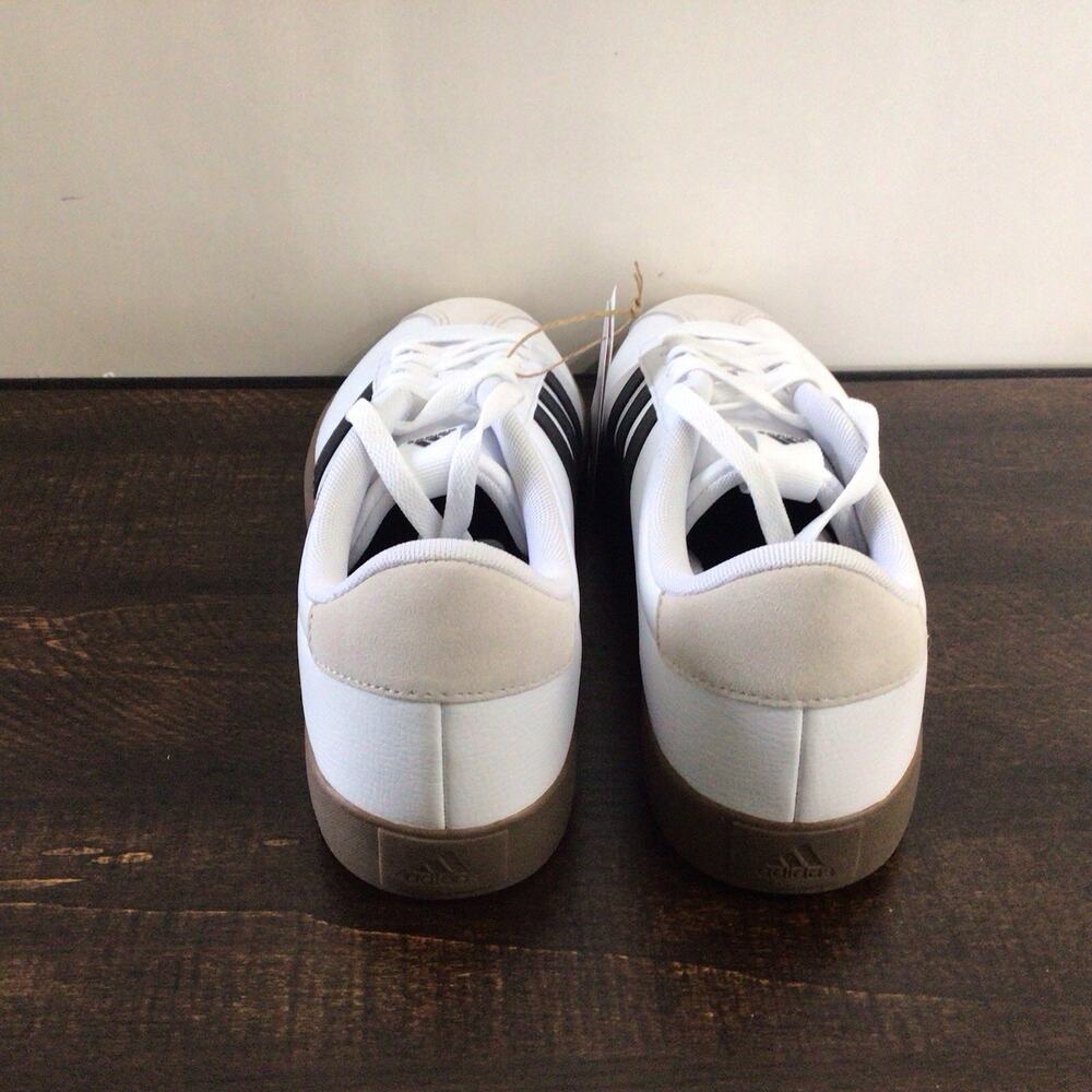 adidas White Black Athletic Sneakers with Gum Sole - Picture 3 of 10